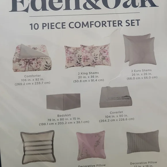 Floral Comforter Set - King, NEW IN BAG - Picture 3 of 4